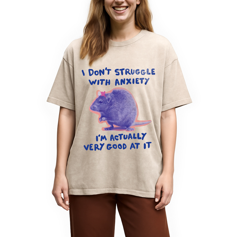 Tokyocanvas I Don't Struggle With Anxiety Washed T-Shirt