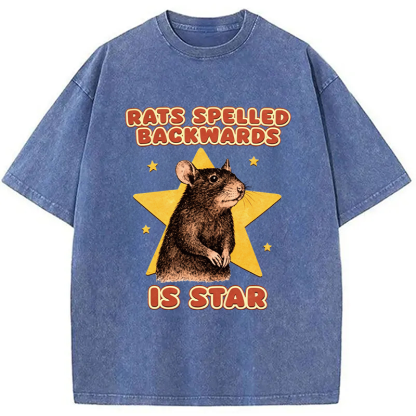 Tokyocanvas Rats Spelled Backwards Is Star Washed T-Shirt