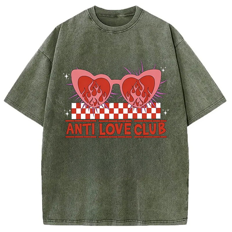 Tokyocanvas Funny Valentine's Day Heartbreak Washed T-Shirt