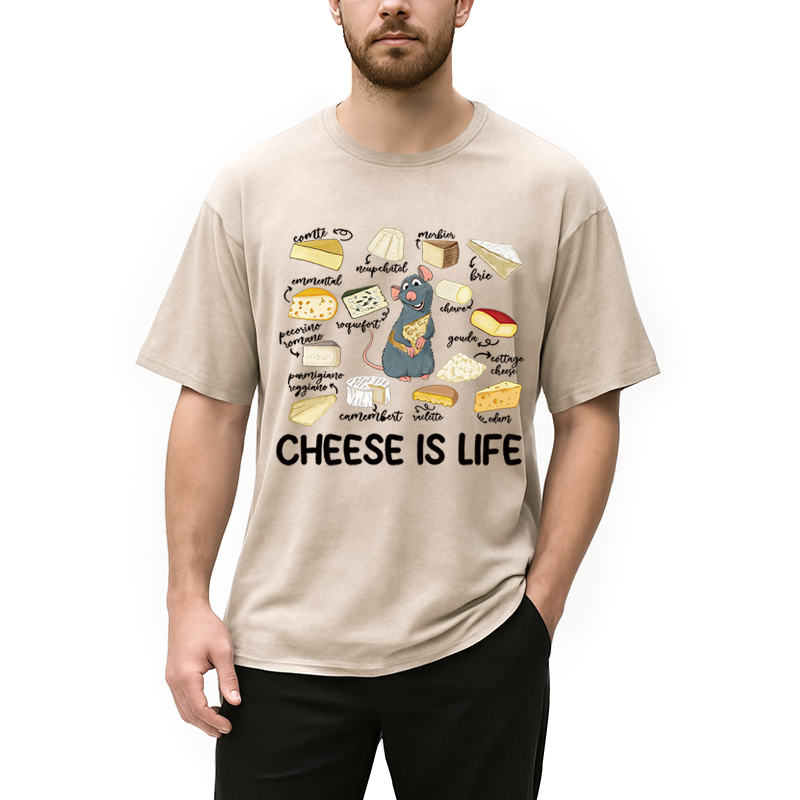Tokyocanvas Cheese Is Life Washed T-Shirt