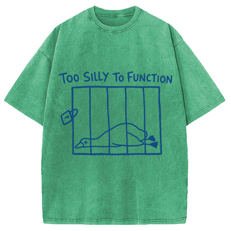 Tokyocanvas Too Silly To Function Goose Meme Washed T-Shirt
