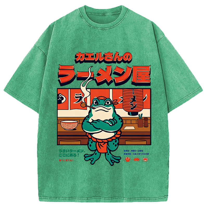 Tokyocanvas Mr. Frog's Ramen Shop Washed T-Shirt