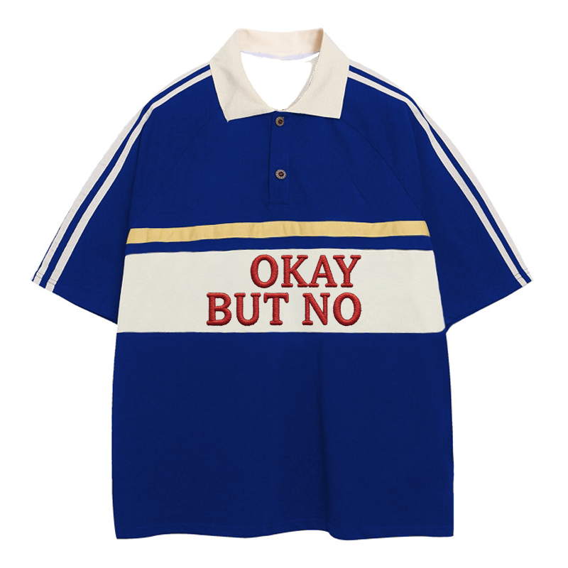 Tokyocanvas Okay But No Polo Embroidered T-Shirt