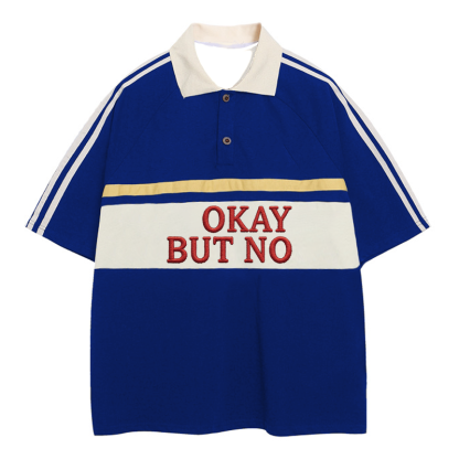 Tokyocanvas Okay But No Polo Embroidered T-Shirt