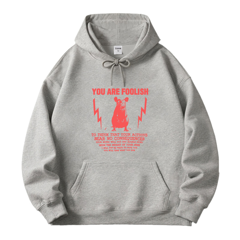 Tokyocanvas You Are Foolish Rat Meme Fleece Lined Hoodie
