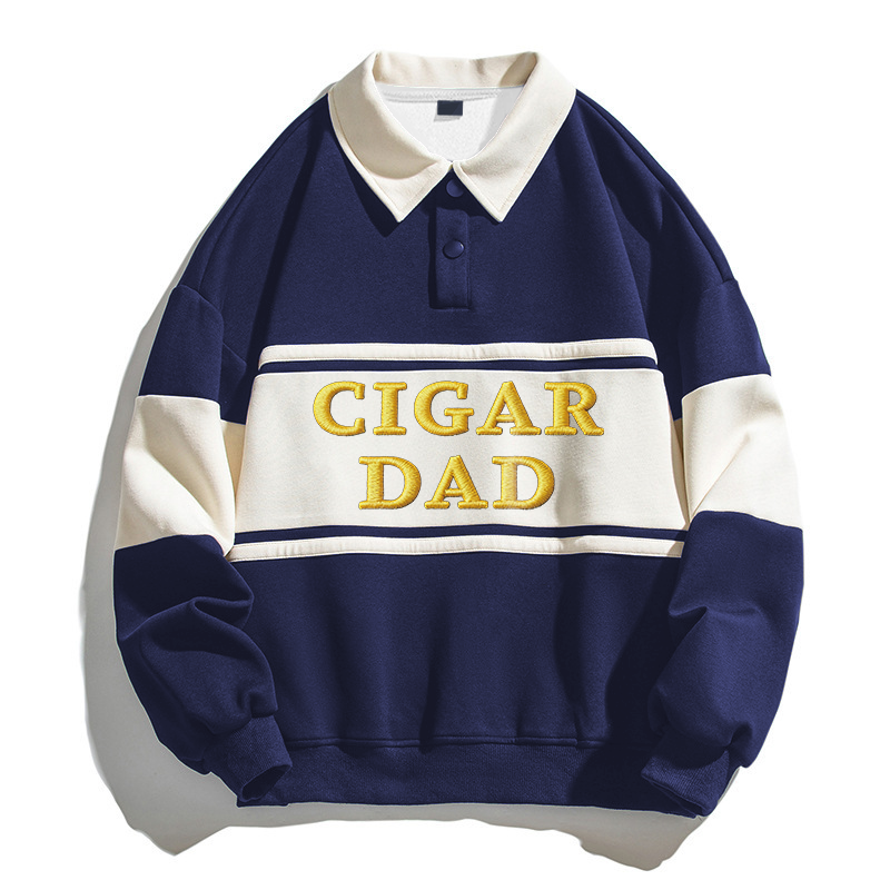 Tokyocanvas CIGAR DAD Polo Embroidered Sweatshirt