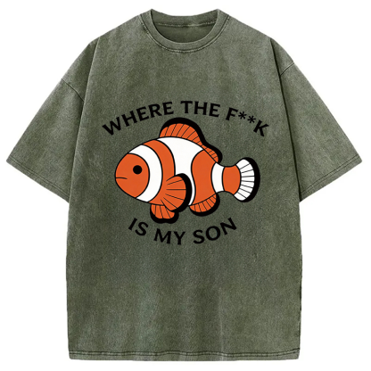 Tokyocanvas Where the F**k is My Son Washed T-Shirt