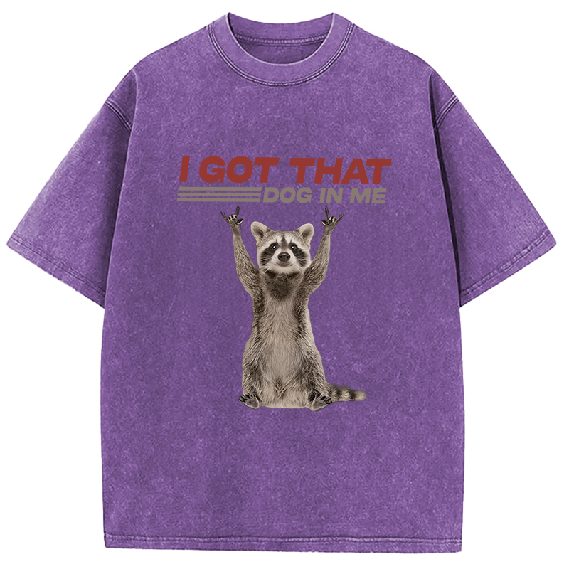 Tokyocanvas I Got That Dog In Me Funny Racoon Washed T-Shirt