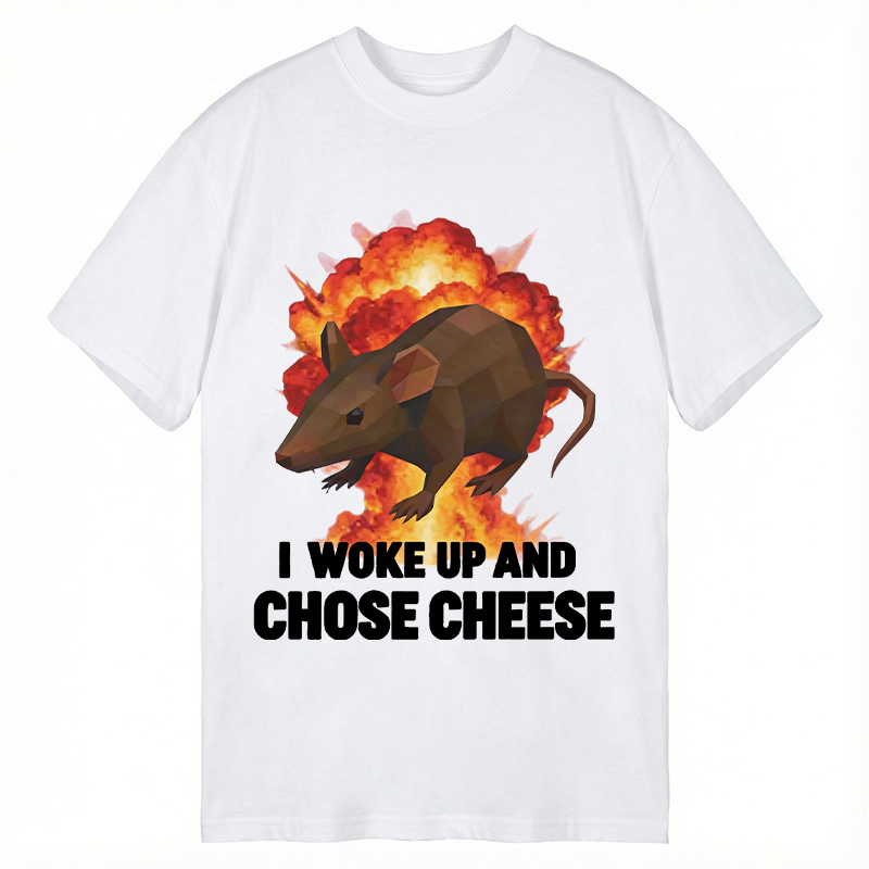 Tokyocanvas Woke Up and Chose Cheese Funny Rat Meme Classic T-Shirt