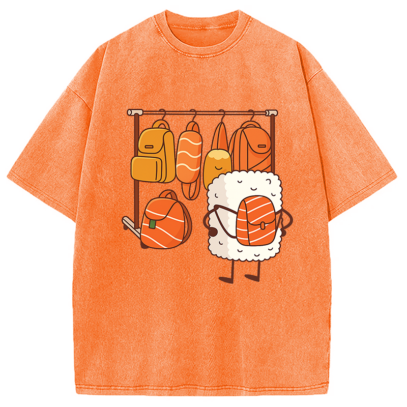 Tokyocanvas Sushi Is Selecting Backpacks Washed T-Shirt