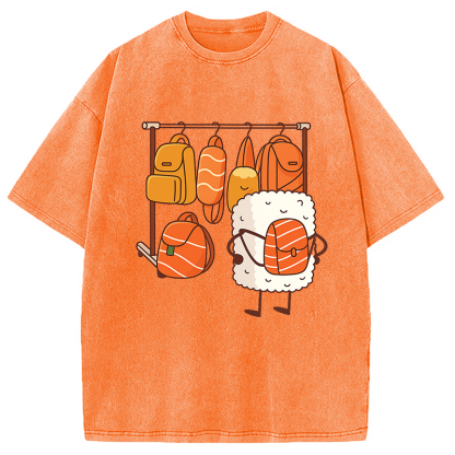 Tokyocanvas Sushi Is Selecting Backpacks Washed T-Shirt