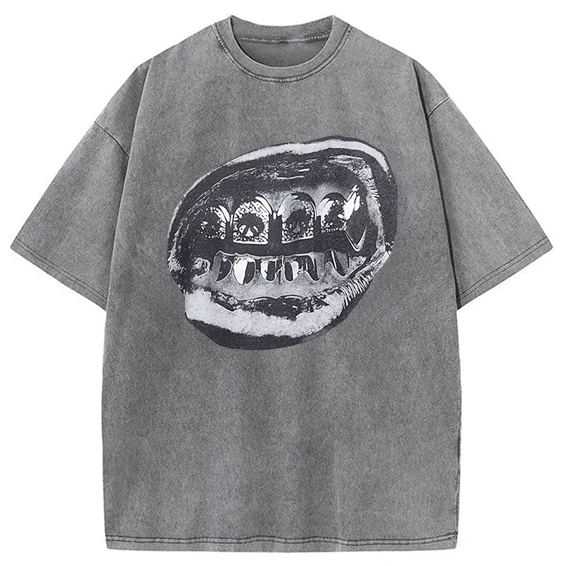 Tokyocanvas Foil Diamonds Lips Washed T-Shirt
