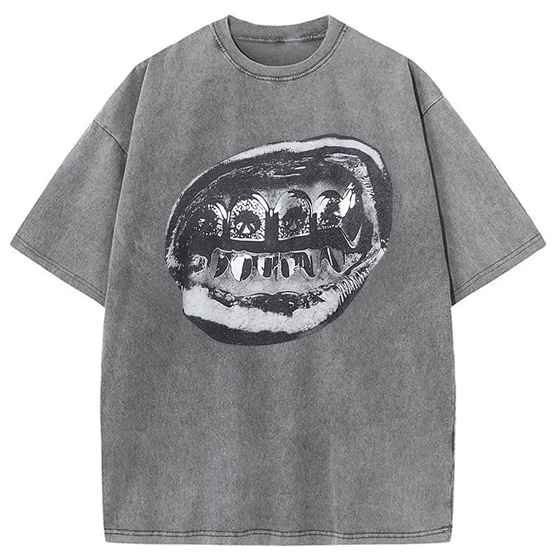 Tokyocanvas Foil Diamonds Lips Washed T-Shirt