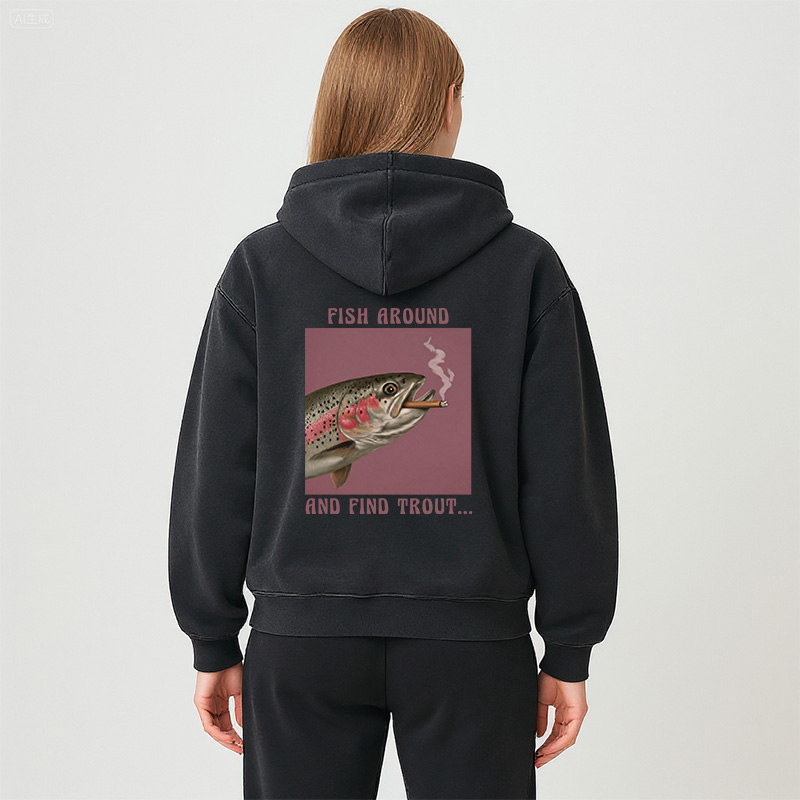 Tokyocanvas Smoking Trout Washed Zip Hoodie