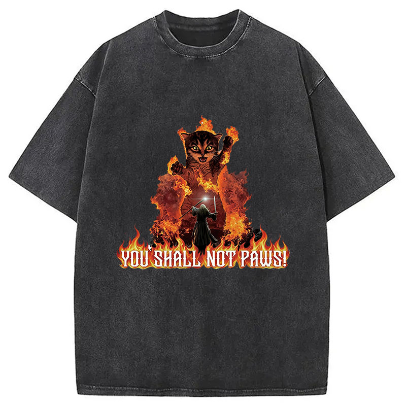 Tokyocanvas You Shall Not Paws! Washed T-Shirt