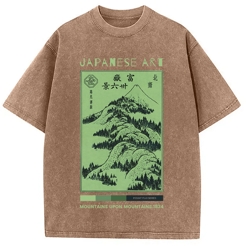 Tokyocanvas 36 Views of Mount Fuji Washed T-Shirt