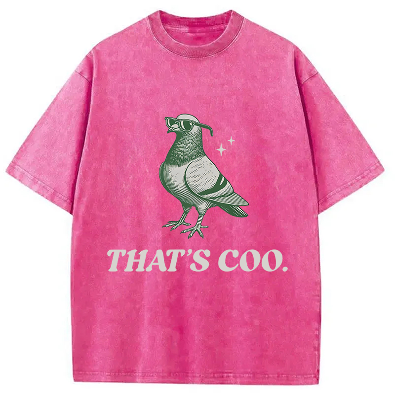Tokyocanvas Retro Funny Pigeon Puns 90s Washed T-Shirt