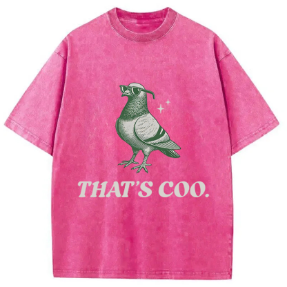 Tokyocanvas Retro Funny Pigeon Puns 90s Washed T-Shirt