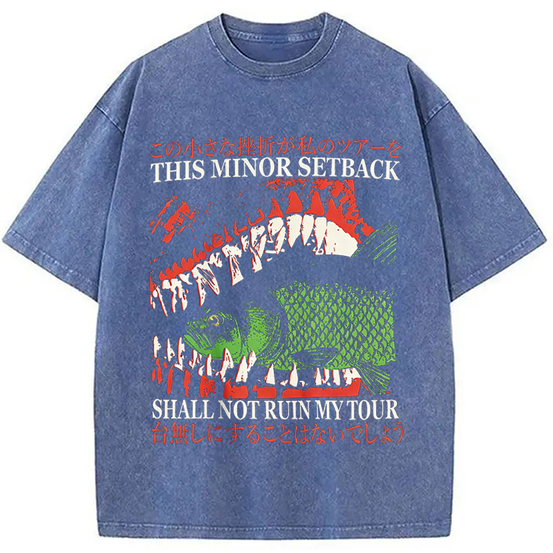 Tokyocanvas Big Mouth Eats Fish Washed T-Shirt