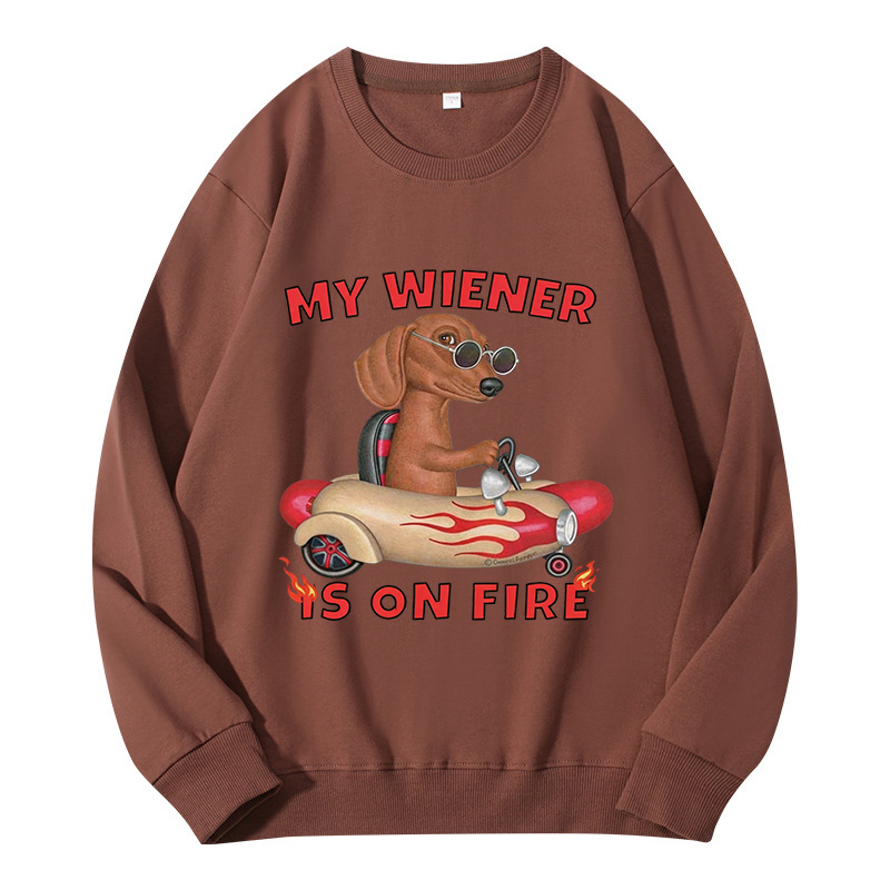 Tokyocanvas My Wiener Is On Fire Funny Dog Classic Sweatshirt