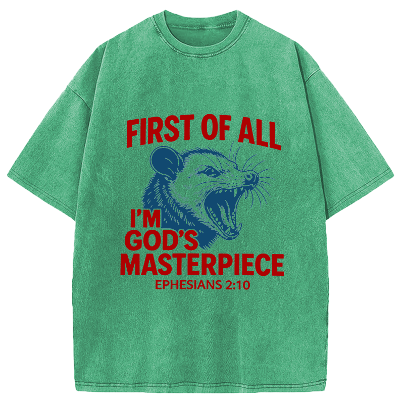 Tokyocanvas First Of All I'm God's Masterpiece Washed T-Shirt