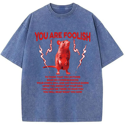 Tokyocanvas You Are Foolish Rat Washed T-Shirt