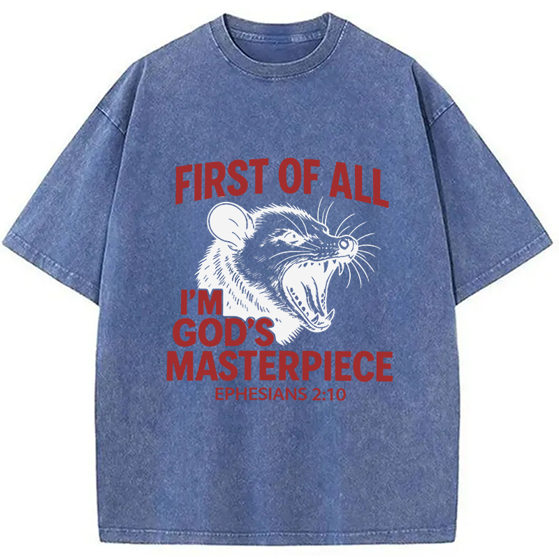 Tokyocanvas First Of All I'm God's Masterpiece Washed T-Shirt