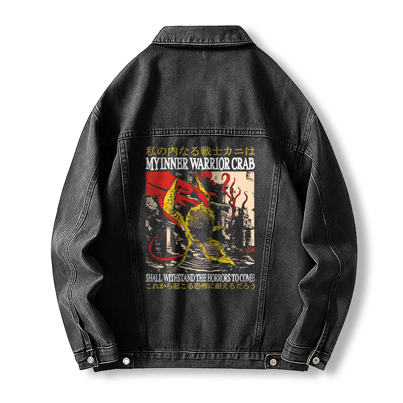 Tokyocanvas My Inner Warrior Crab Japanese Jean Jackets