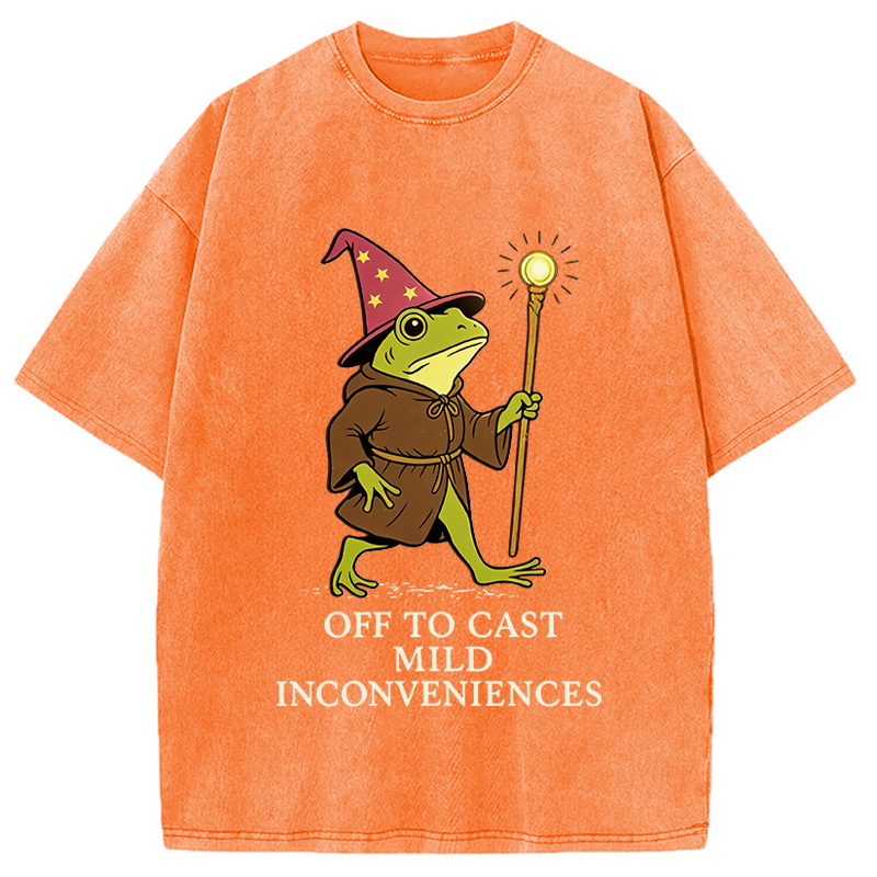 Tokyocanvas Funny DnD Frog Washed T-Shirt