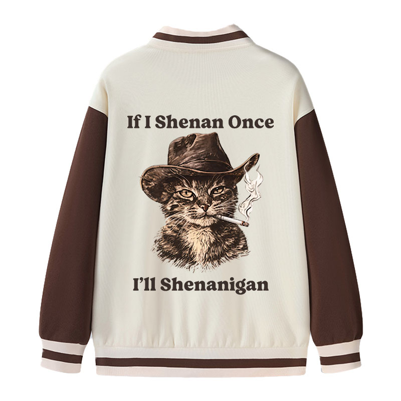 Tokyocanvas Funny Unhinged Cat Varsity Jacket