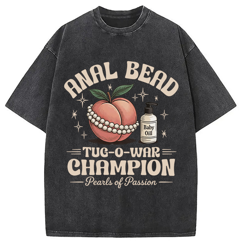 Tokyocanvas Anal Bead Tug-of-War Champion Washed T-Shirt