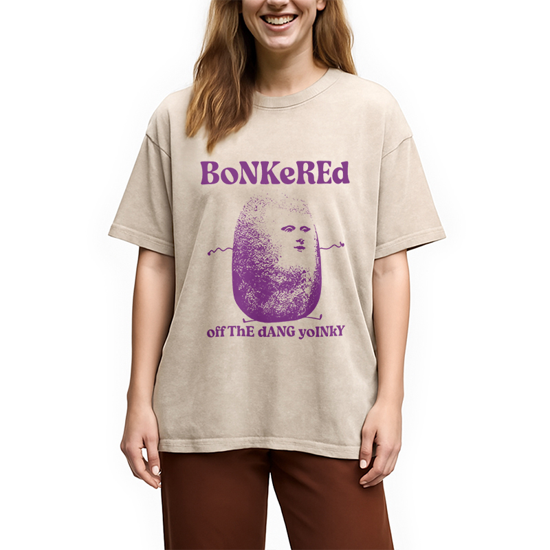 Tokyocanvas Bonkered Off The Dang Yoinky Potato Meme Washed T-Shirt