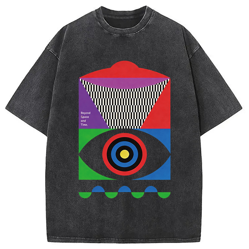 Tokyocanvas Abstract Minimalist Eye Washed T-Shirt