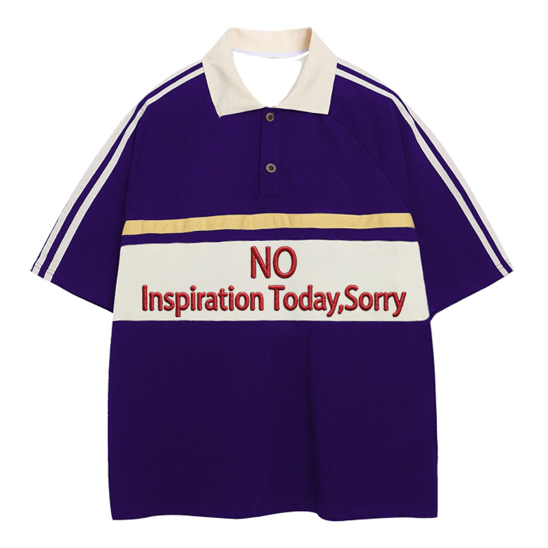 Tokyocanvas No Inspiration Polo Embroidered T-Shirt