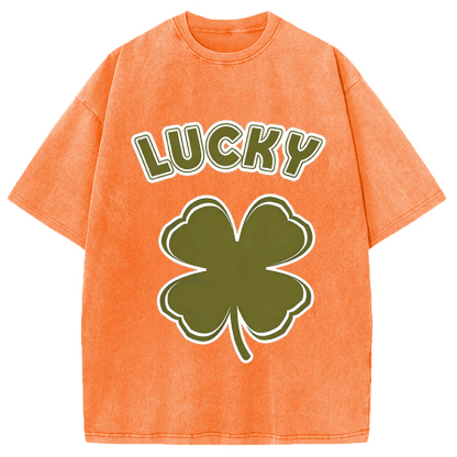 Tokyocanvas Lucky Shamrock Retro Washed T-Shirt
