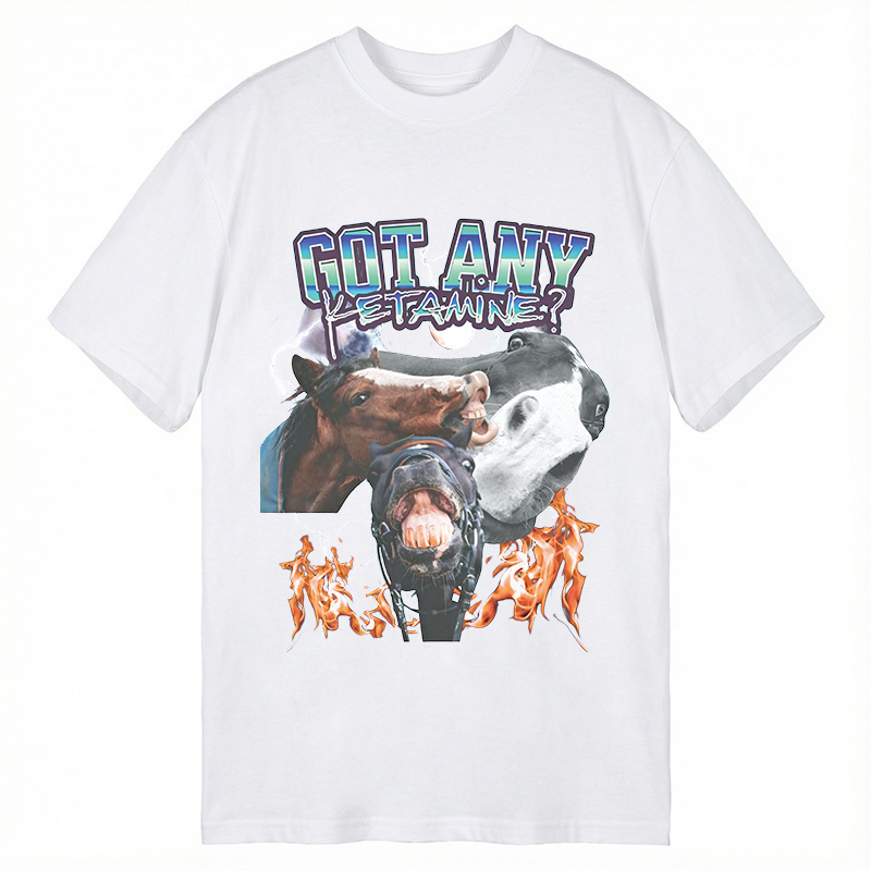 Tokyocanvas Got Any Ketamine? Funny Horse Meme Classic T-Shirt