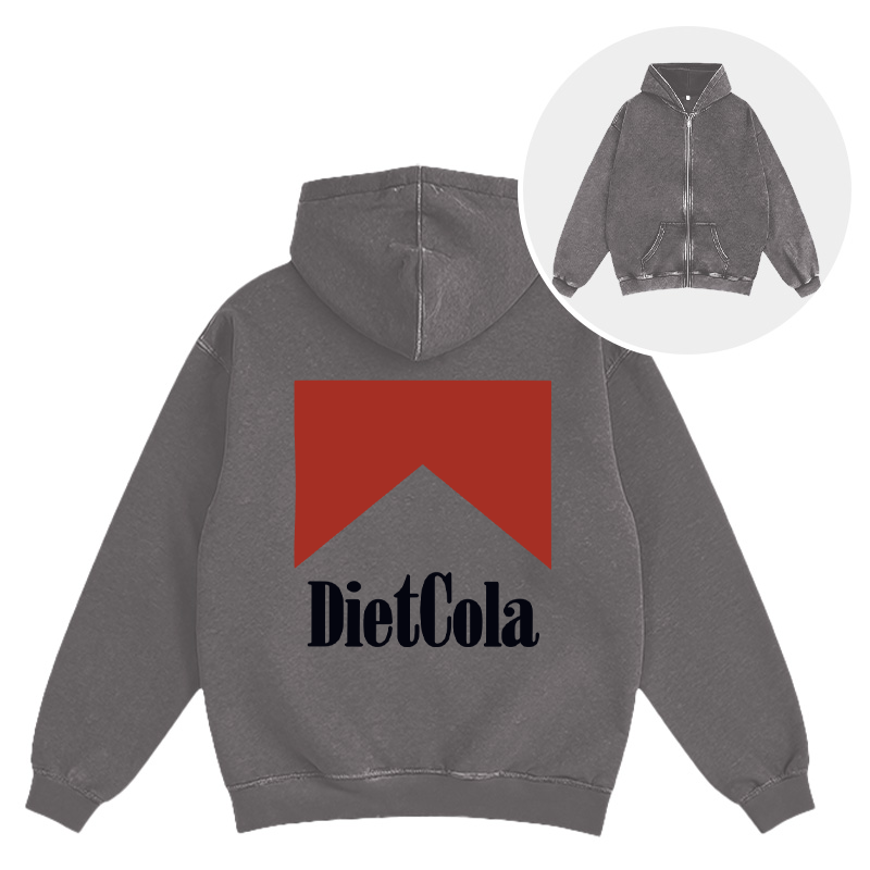 Tokyocanvas Diet Cola Marlboro Washed Zip Hoodie
