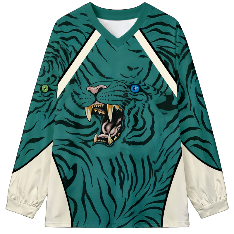 Tokyocanvas Liquid Tiger Long Sleeve Graphic Print T-Shirt