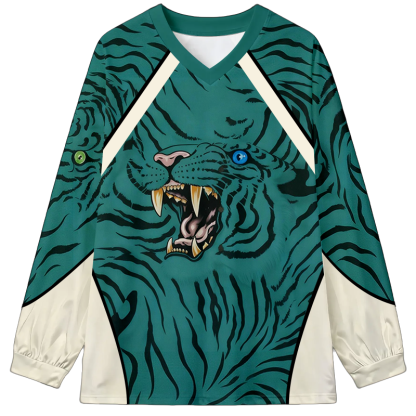 Tokyocanvas Liquid Tiger Long Sleeve Graphic Print T-Shirt