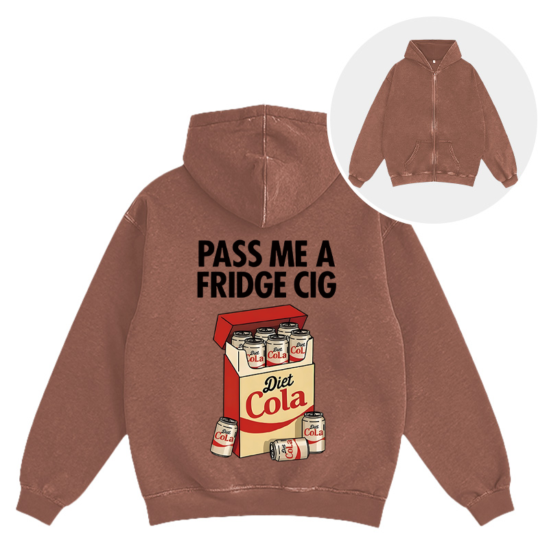 Tokyocanvas Diet Cola Cigarette Pack Washed Zip Hoodie