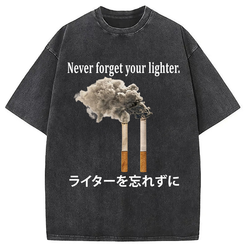 Tokyocanvas Never Forget Your Lighter Washed T-Shirt