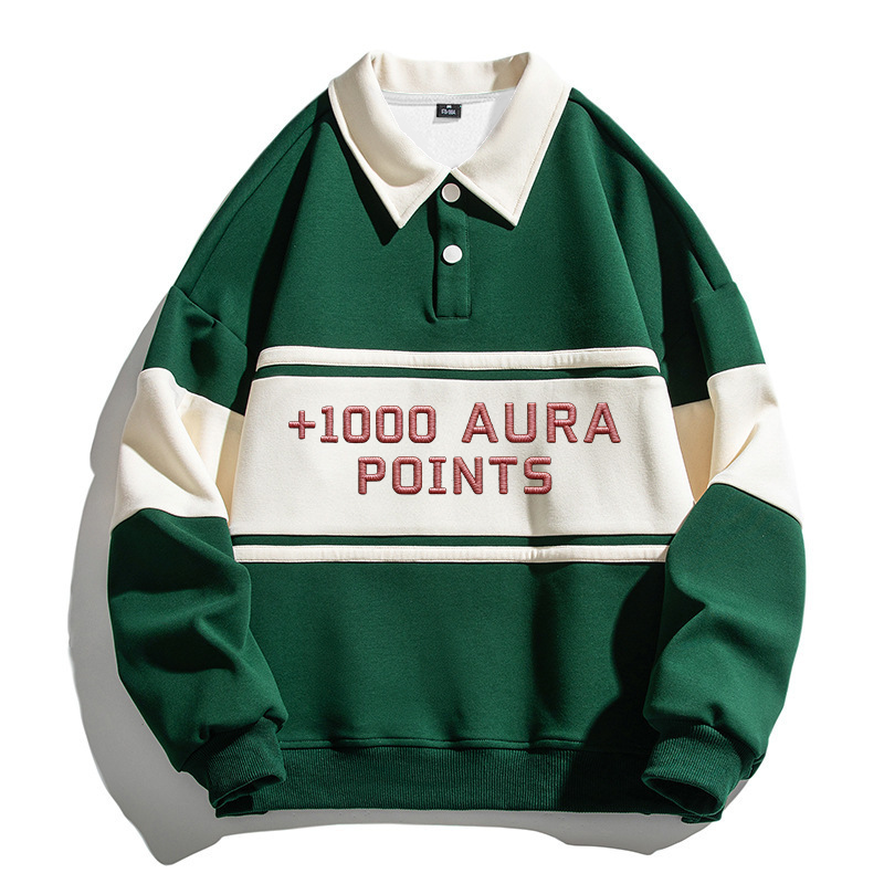 Tokyocanvas Plus 1000 Aura points Polo Embroidered Sweatshirt