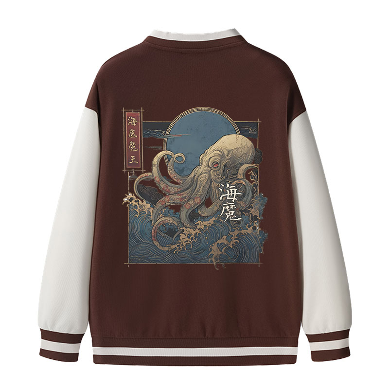 Tokyocanvas Kraken Ukiyo-e Varsity Jacket