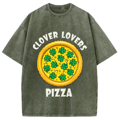 Tokyocanvas Clover Lovers Pizza Washed T-Shirt