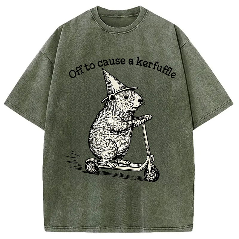 Tokyocanvas Off To Cause A Kerfuffle Washed T-Shirt
