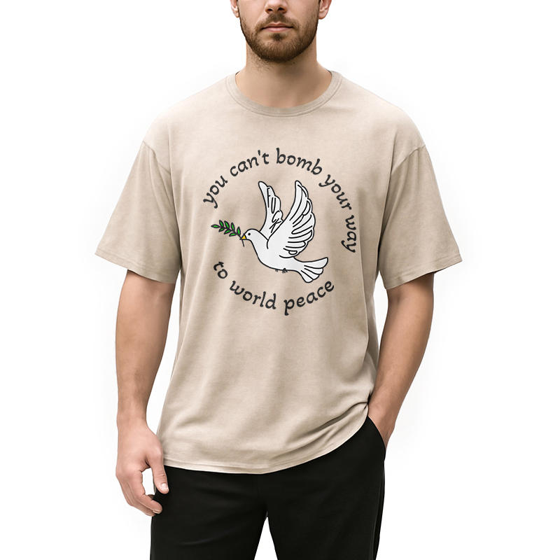 Tokyocanvas Bombs for World Peace Washed T-Shirt