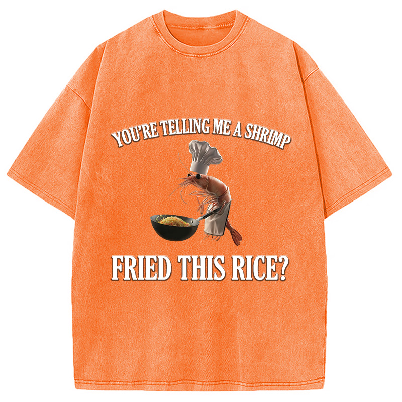 Tokyocanvas Funny Shrimp Meme Washed T-Shirt