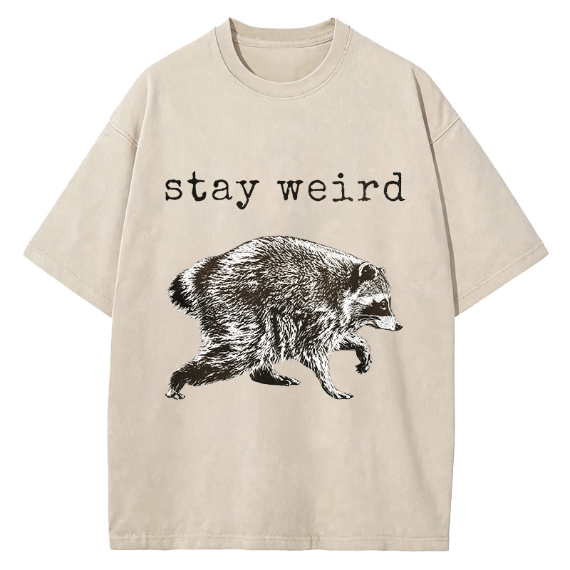 Tokyocanvas Stay Weird Funny Washed T-Shirt