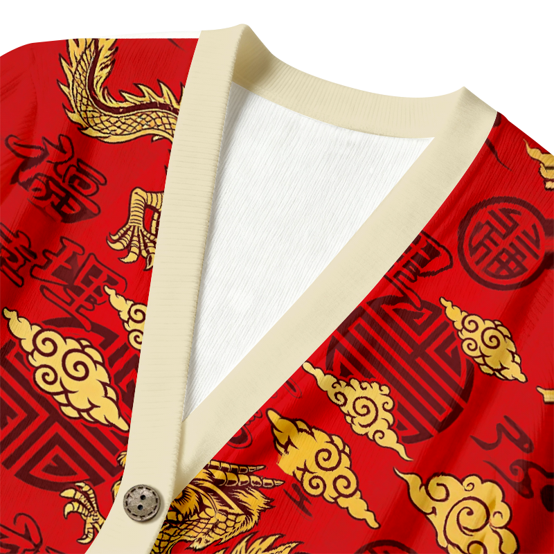 Tokyocanvas Dragon Japanese Ugly Cardigan Sweatshirt