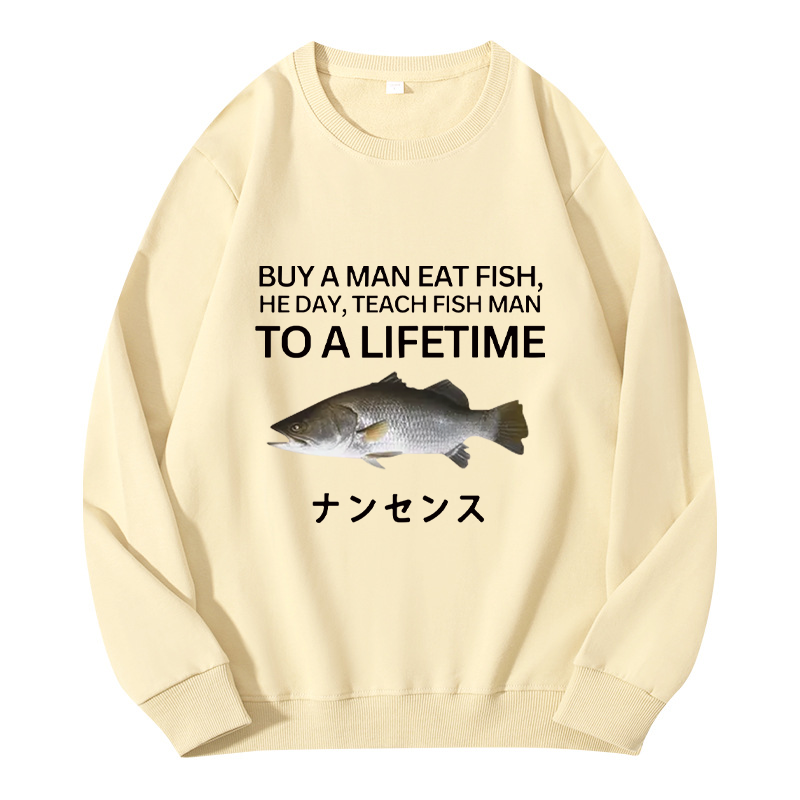 Tokyocanvas Buy a Man Eat Fish Classic Sweatshirt